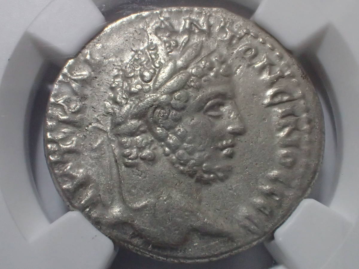 古代ローマ帝国 銀貨 Ch NGC XF デナリウス カラカラ帝 AD198-217 紀元