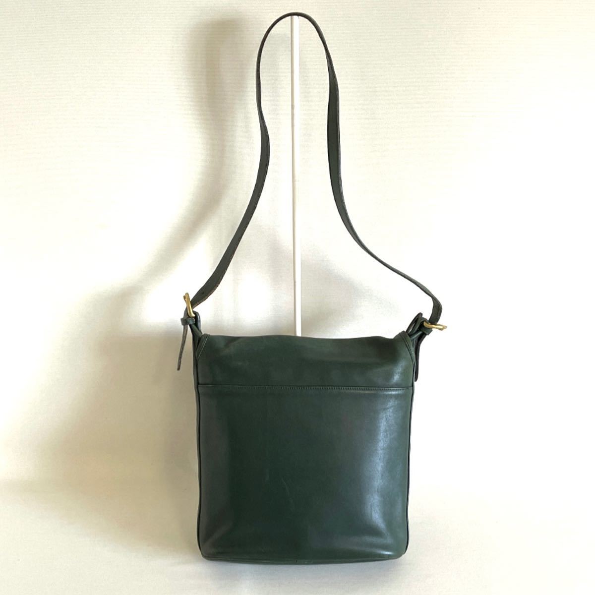 COACH オールドコーチ ショルダーバッグ オールレザー グリーン No 