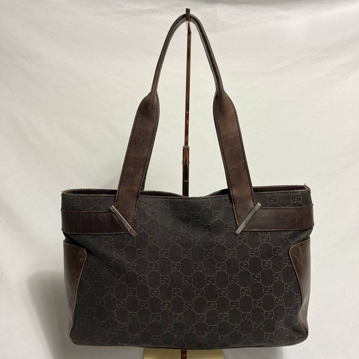 現状品］GUCCI グッチ ハンドバッグ トートバッグ GGキャンバス レザー 