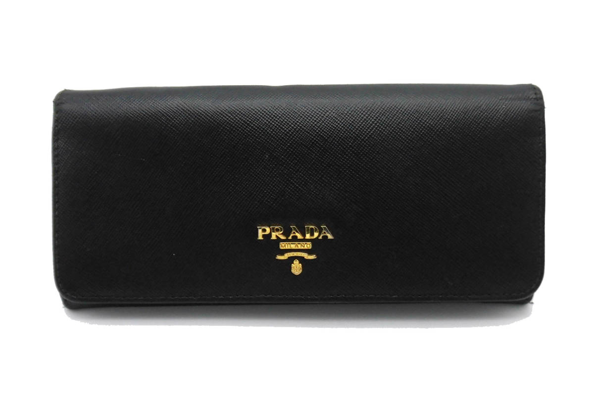 PRADA プラダ サフィアーノレザー 二つ折り ロングウォレット 長財布