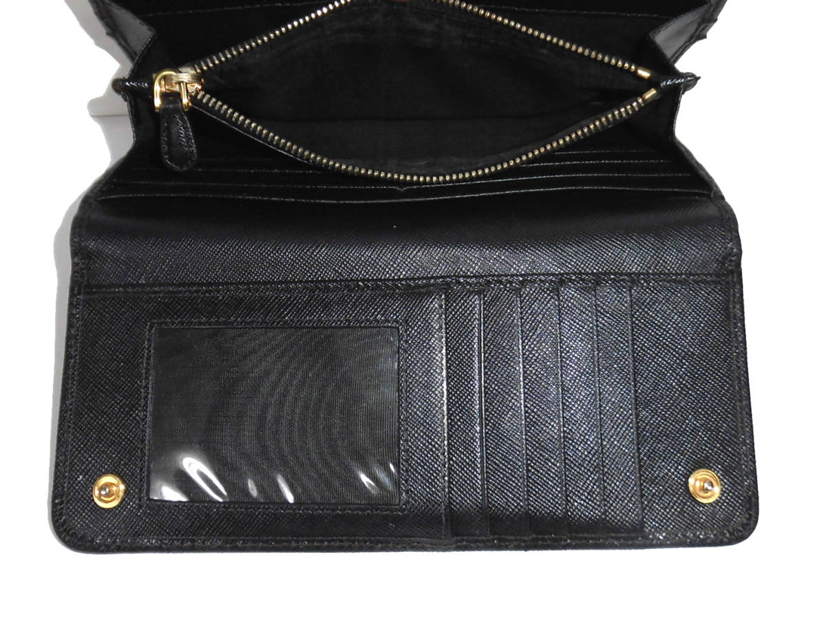 PRADA プラダ サフィアーノレザー 二つ折り ロングウォレット 長財布