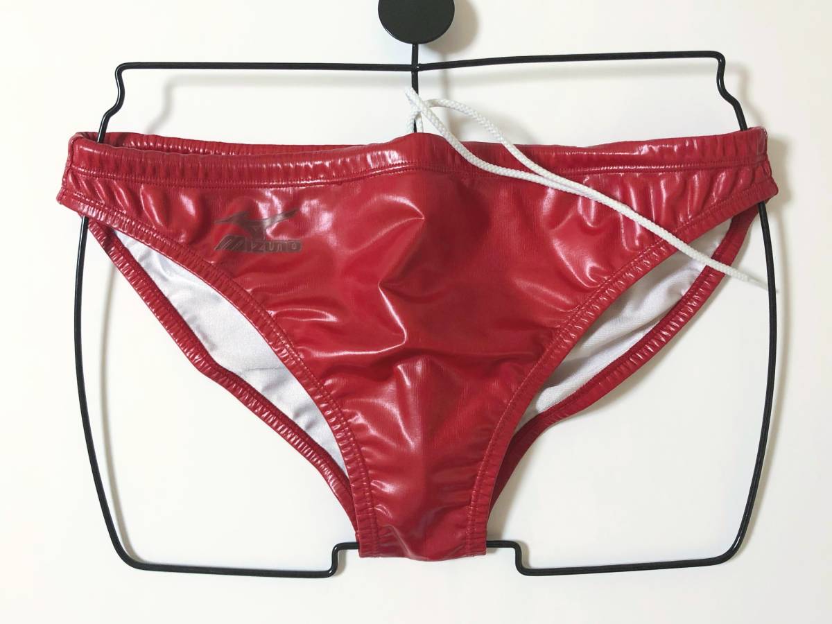 ジャンク 中古 mizuno 男性用水球パンツ XOサイズ 赤 競パン 水球