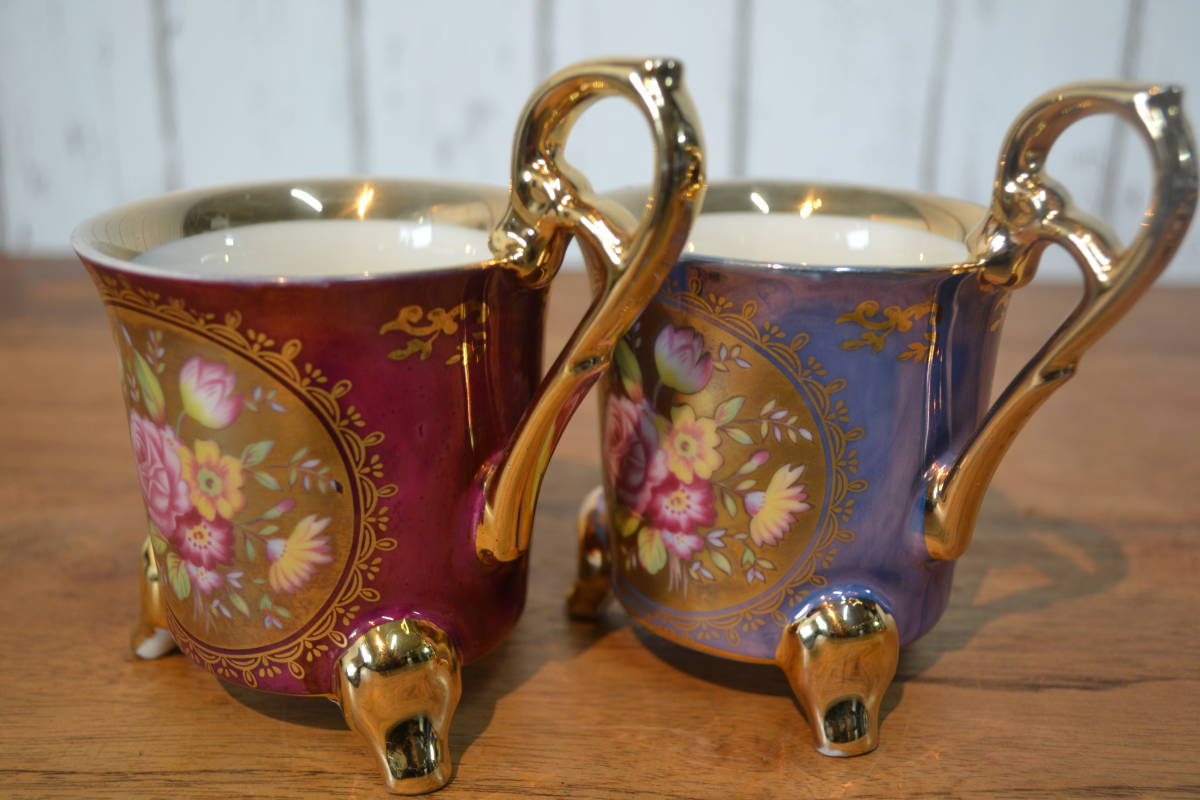 大橋陶器 Air de Paris カップ&ソーサー コーヒーカップ 脚付き 2客 