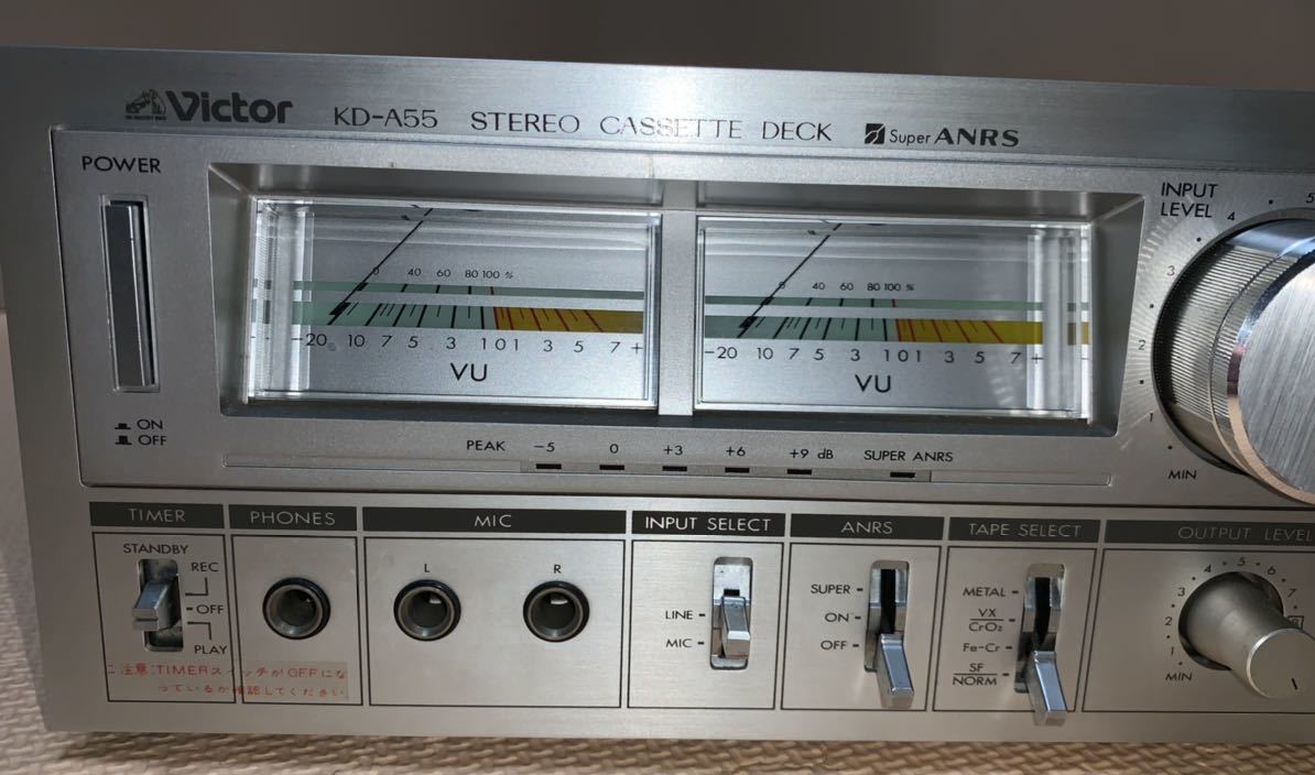 Victor KD-A55 ステレオカセットデッキ 本体 録再ケーブル付き