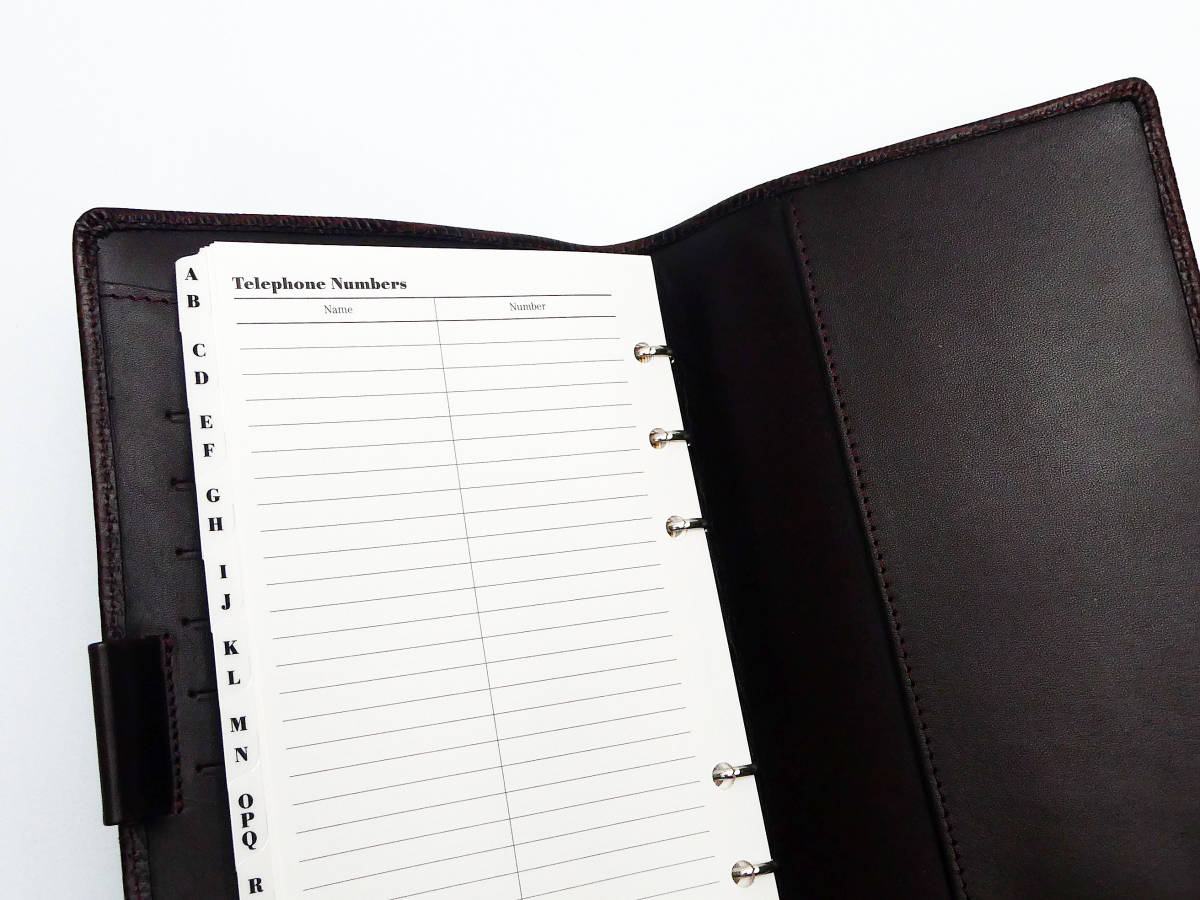 未使用保管品□FILOFAX 手帳 トパーズ 028332 スリム ブラウン 革製 