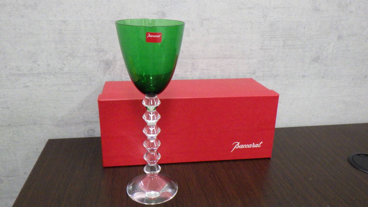 #2335 Baccarat バカラ Vega ベガ フォルティッシモ　トール　2100907　 グリーン　 ワイングラス シャンパングラス　高さ 約23cm