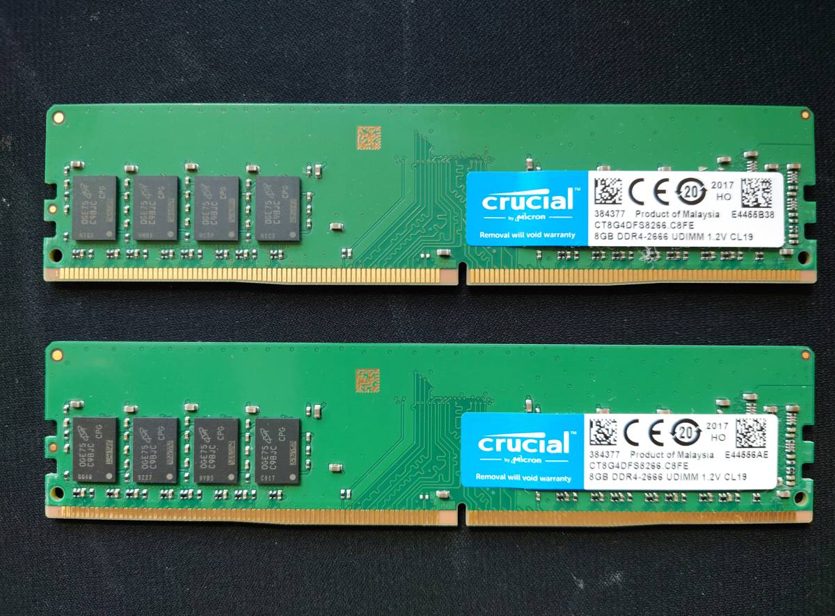 高品質，爆買い Crucial 16GB 8GB&times;2枚 DDR4-2666 PC4-21300 CL19 1.2V CT2K16G4DFD8266(DIMM)｜売買されたオークション情報、yahooの商品情報をアーカイブ公開 - オークファン DIMM