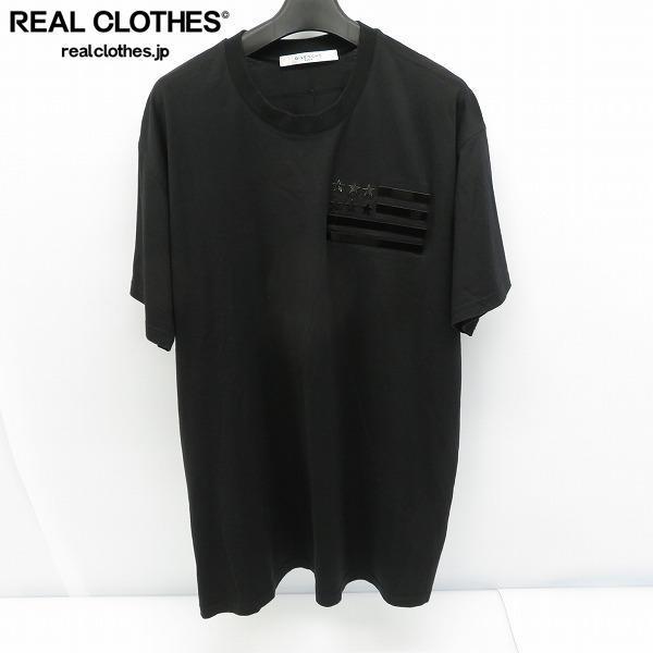GIVENCHY PARIS Tシャツ ブラック 星条旗 リカルドティッシ メンズ
