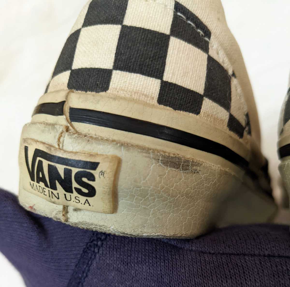 90s VANS デッドストック 9 USA製 スリッポン 長期保管品 アンダー 