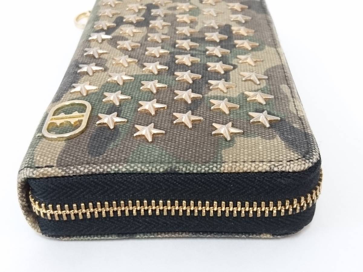 スタッズロングウォレット ☆フラワー ペイズリ 