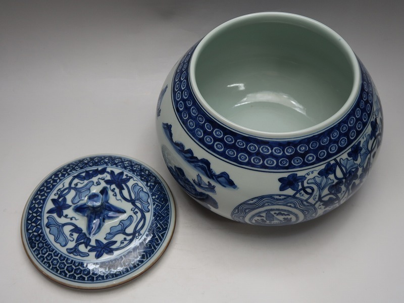 古伊万里 染付雪輪文蓋茶碗 六客 江戸時代後期 品格 可愛らしい器 料理