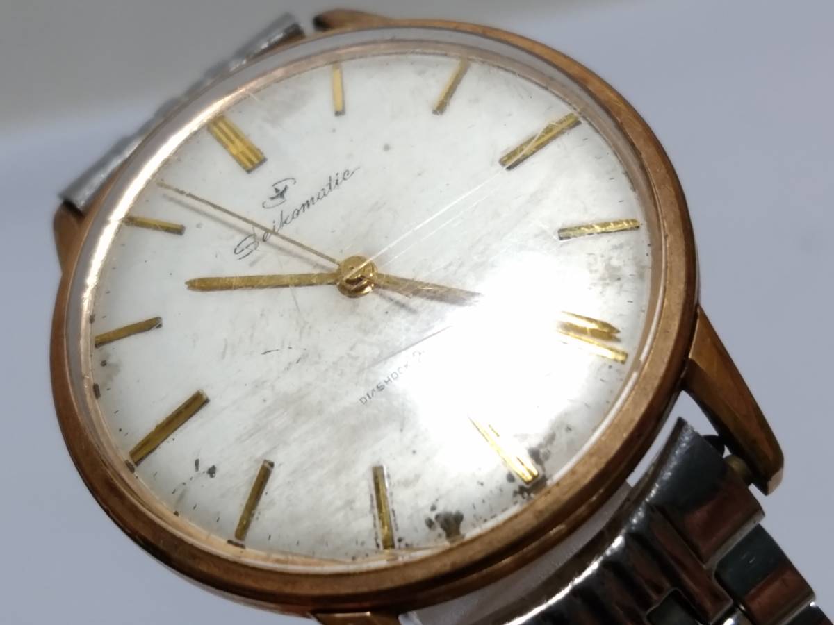 セイコー　アンティーク　20石自動巻き　15007D セイコー マチック 15007D 金メッキ ノンデイト Cal.603 20石 自動巻