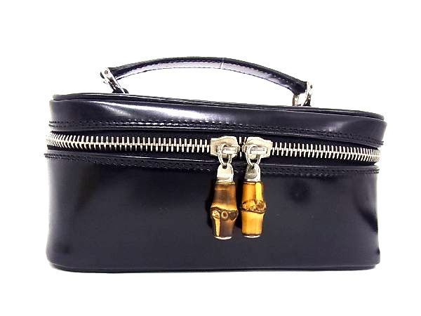 1円 GUCCI グッチ 032 1956 0151 バンブー レザー バニティバッグ