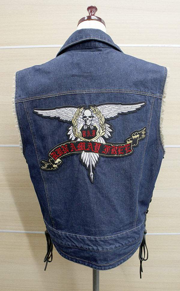 KADOYA】カドヤ デニムベスト M サイドレースアップ フリンジ 公式通販