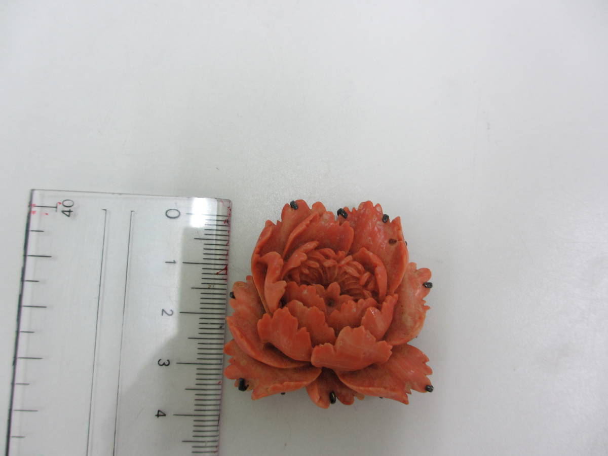 アクセサリー祭 珊瑚 ピンク珊瑚 帯留め 花 フラワー サンゴ 重量約