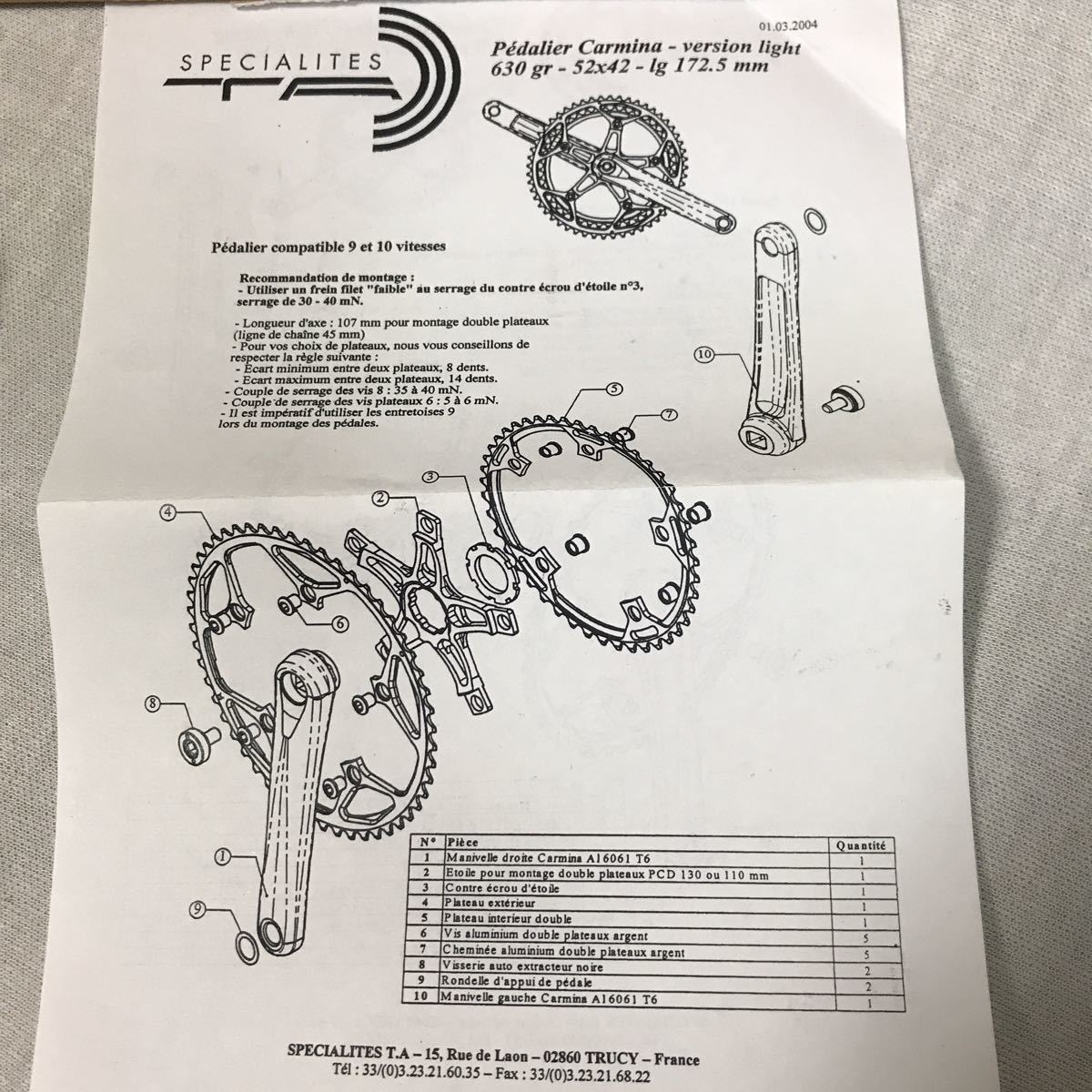 Specialites TA Professional 3-arm Crankset With 45/52 Teeth And 170 Le From The 1960s 70s