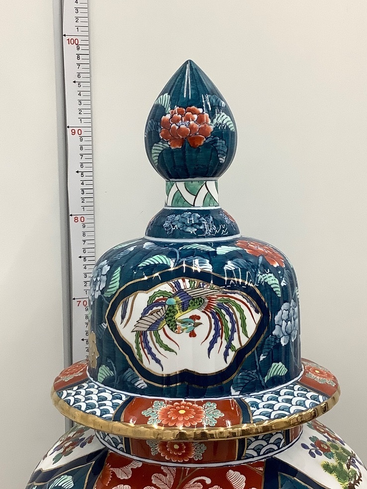 有田焼 伝統工芸美術 飾壷 金龍窯 博山作 高さ約97㎝ ACBF 中古品 
