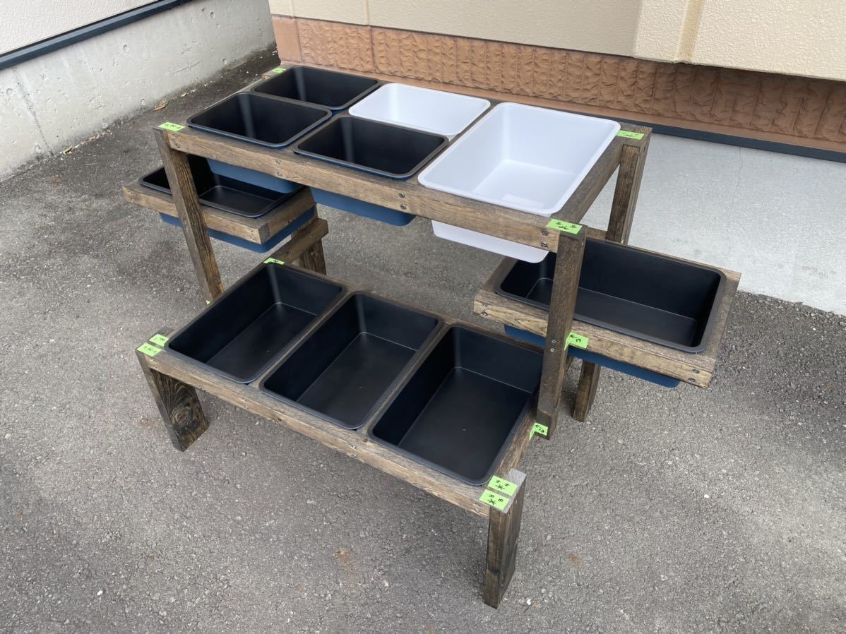 めだか鑑賞台 白 黒10ケースセット 屋外用 木製 組立式 改良堅固品 繁殖 稚魚 卵 選別 育成 水槽 ラック 耐震耐風品 ワイド品 水槽台 売買されたオークション情報 Yahooの商品情報をアーカイブ公開 オークファン Aucfan Com