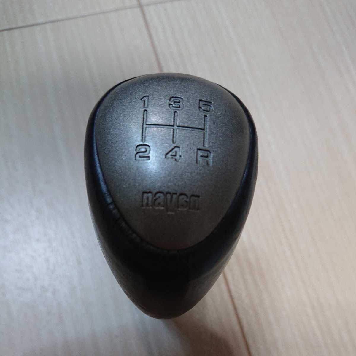 NISSAN navan（ナヴァーン）シフトノブ 黒 本革 MT車用【美品 