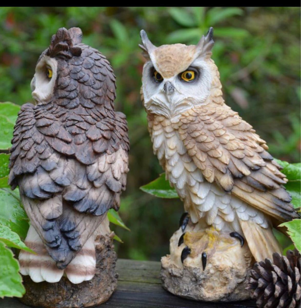 ふくろう 置物 鳥 フィギュア リアル ミミズク 置き物 彫刻 鳥 動物