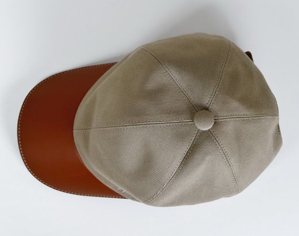 HERMES エルメス CASQUETTE HOMME RILEY COVER DE COTON レザー x