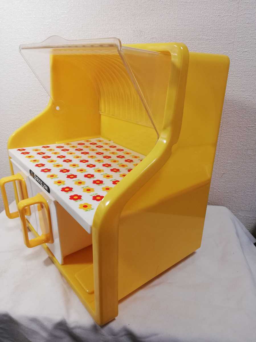 85.昭和レトロ ポップ クッキングジョア 黄色 キッチン 調味料入れ
