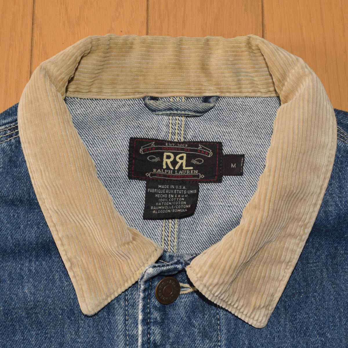 美品！メンズML90s USA製 RRL Ralph Lauren 三つ星タグ ダブル 