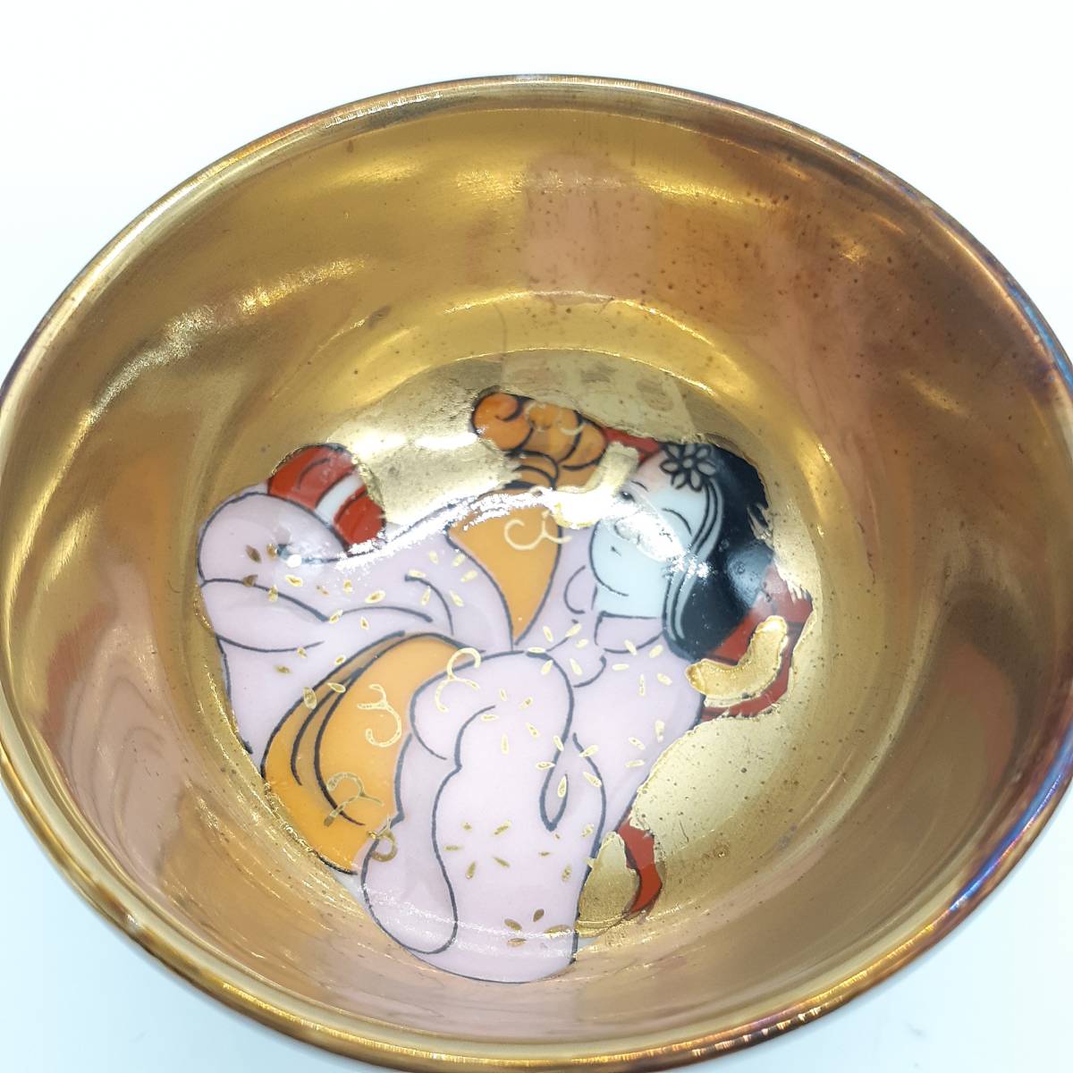 □【未使用保管品】九谷焼 七福神 組盃 陶秀造 ぐい呑み おちょこ 7点