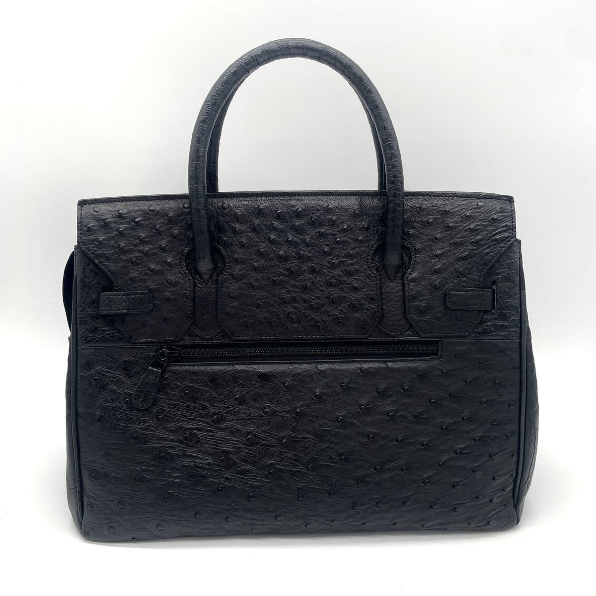 1円 【極美品】 JRA認定 オーストリッチ バーキンタイプ ハンドバッグ 