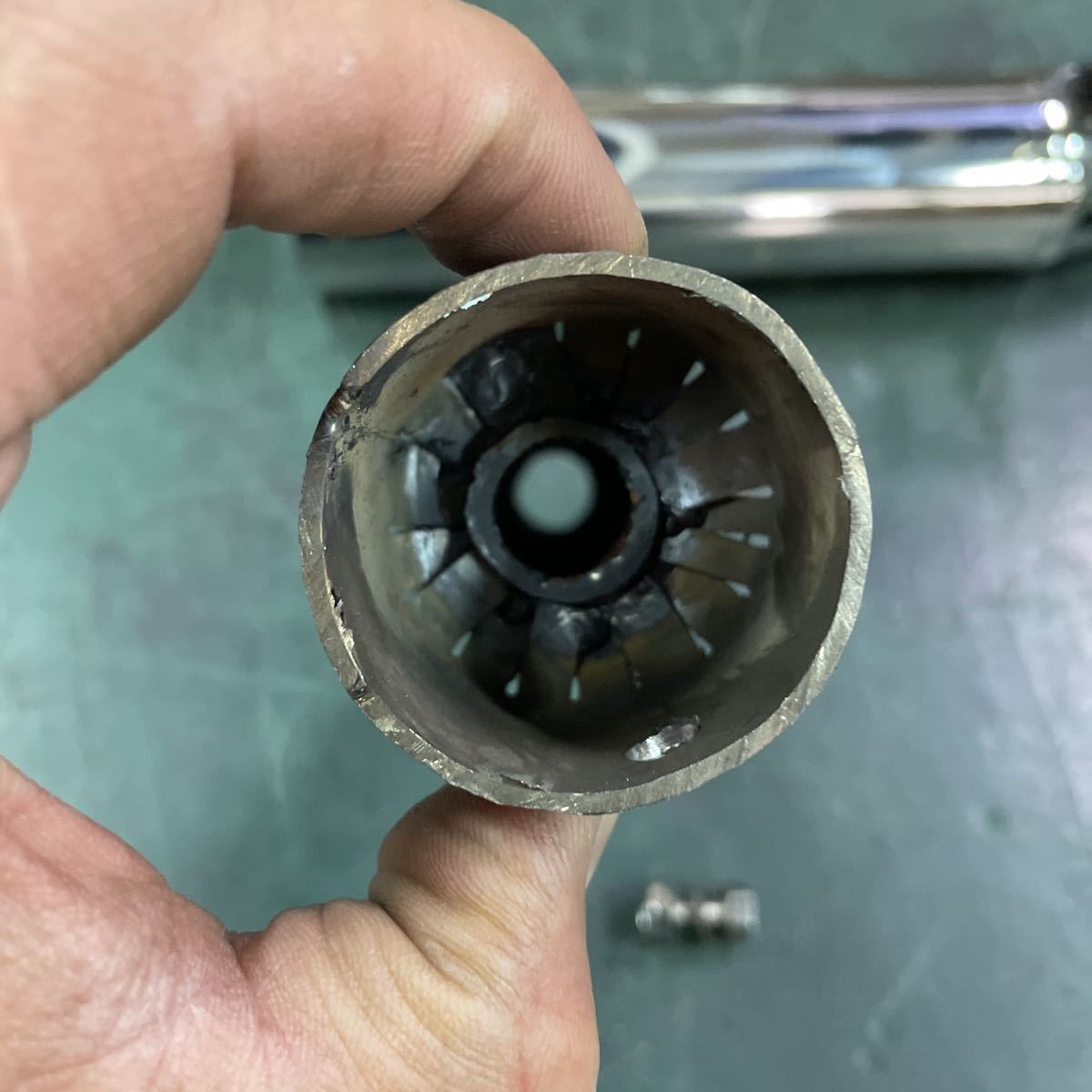 SR400 SR400 ショート菅マフラー ステンレス鏡面仕上げ スリップオン