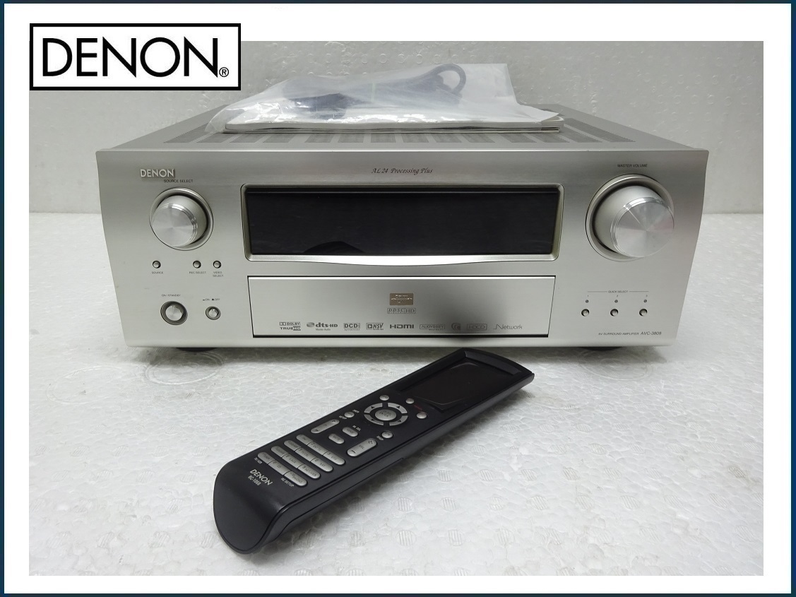 DENON　デノン　 AVサラウンドアンプ　 AVC-3808　リモコン付　中古品　引取OK ♪