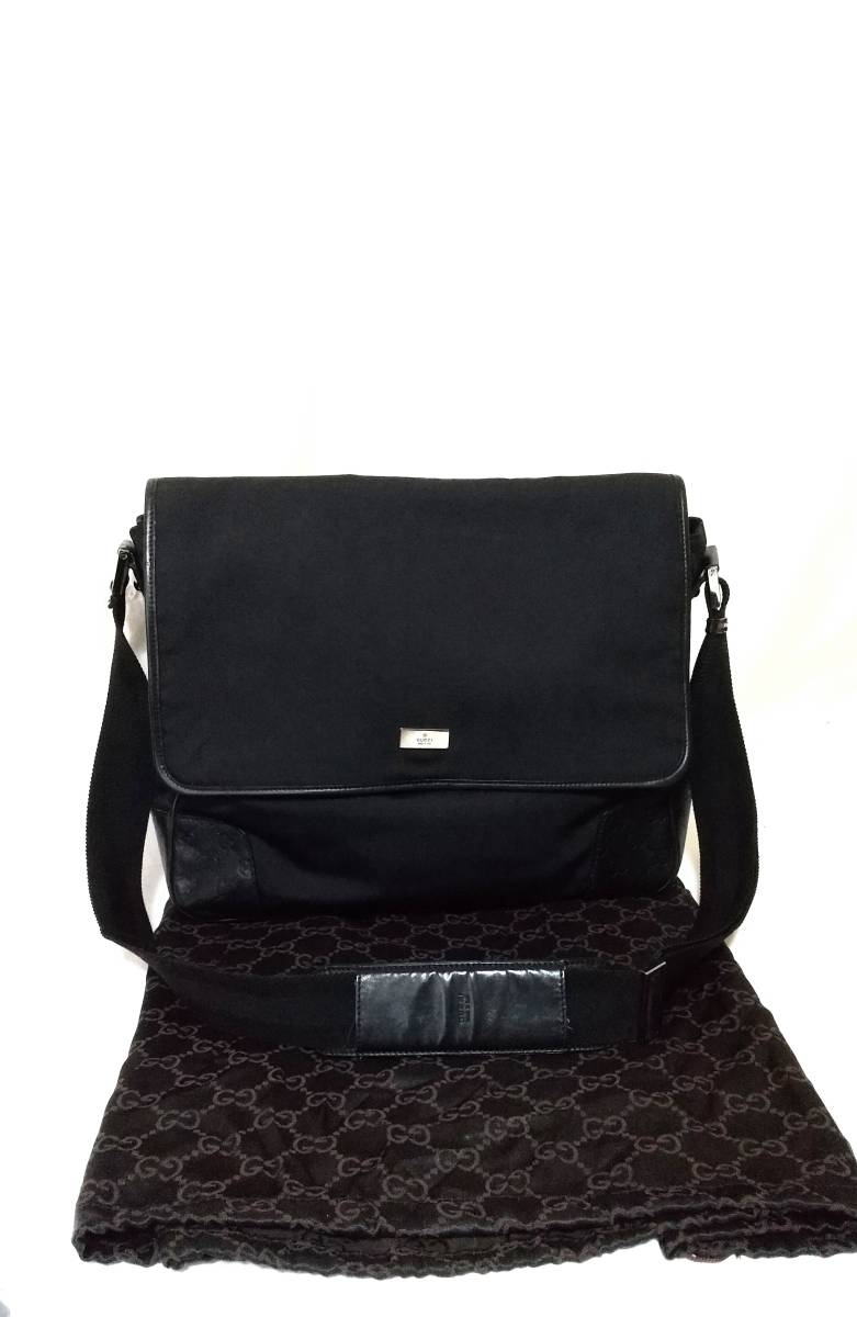 正規品」GUCCI（グッチ）GGシマレザー×ナイロン/メッセンジャー斜め 