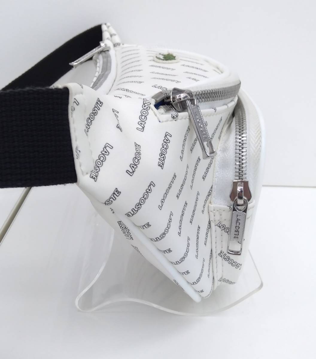 LACOSTE ラコステ ボディバッグ ウエストポーチ 白 ホワイト 総柄 ワン