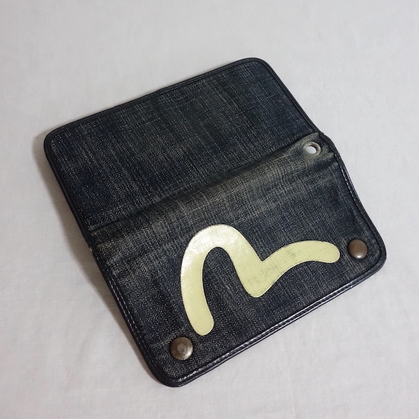 EVISU エヴィス カモメペイント デニム ウォレット】赤タブ 長財布
