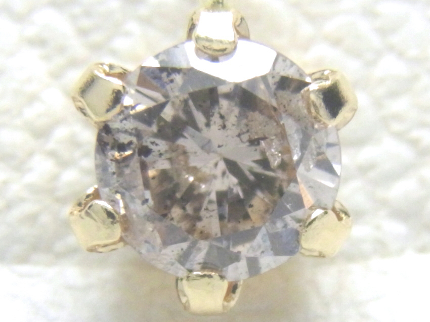 [Shimoe]最落無し！1円～Ｋ１８　ブラウンカラー　０．１３ｃｔ　天然ダイヤペンダント