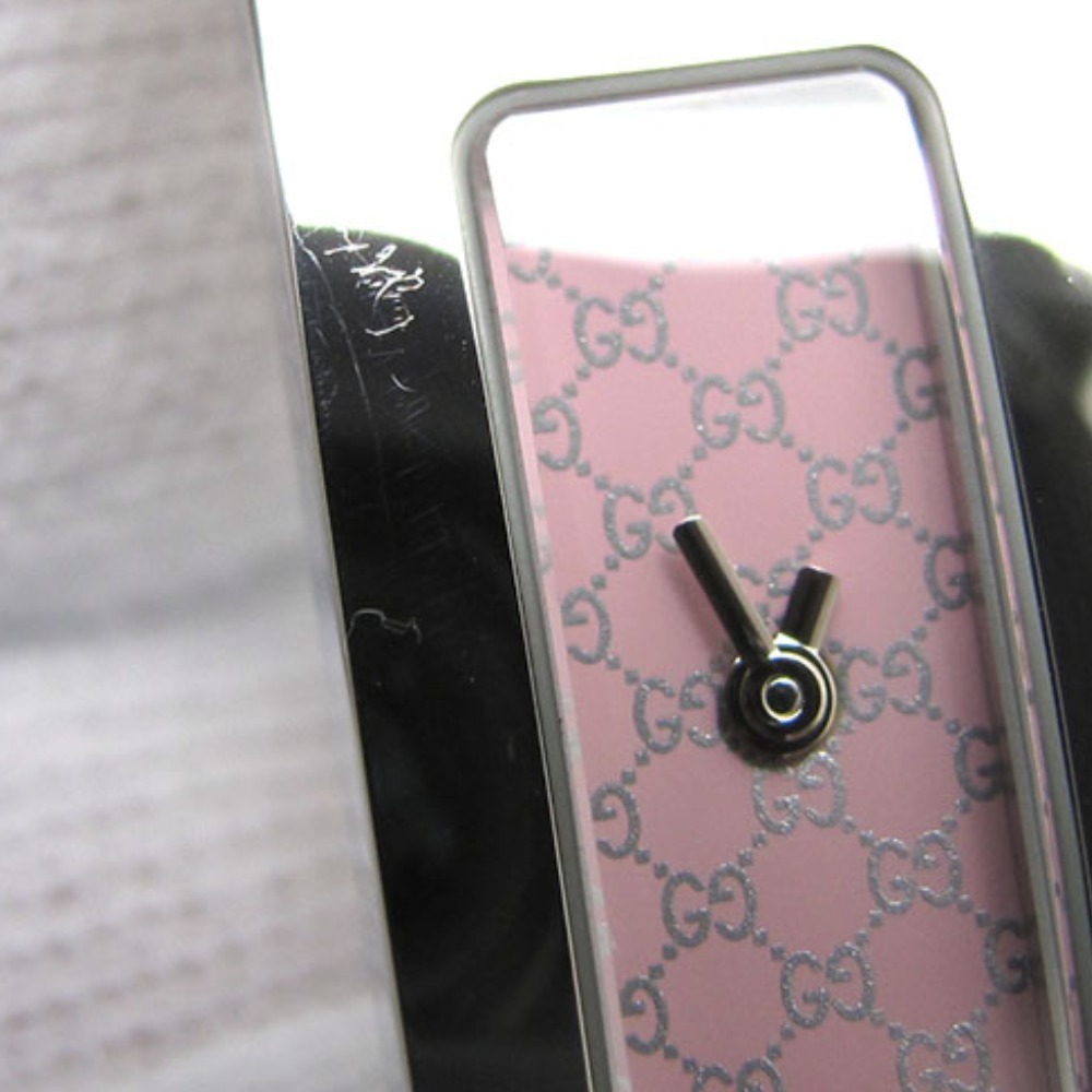 GUCCI グッチ 腕時計 3900L ピンク文字盤 SS×サテン クォーツ