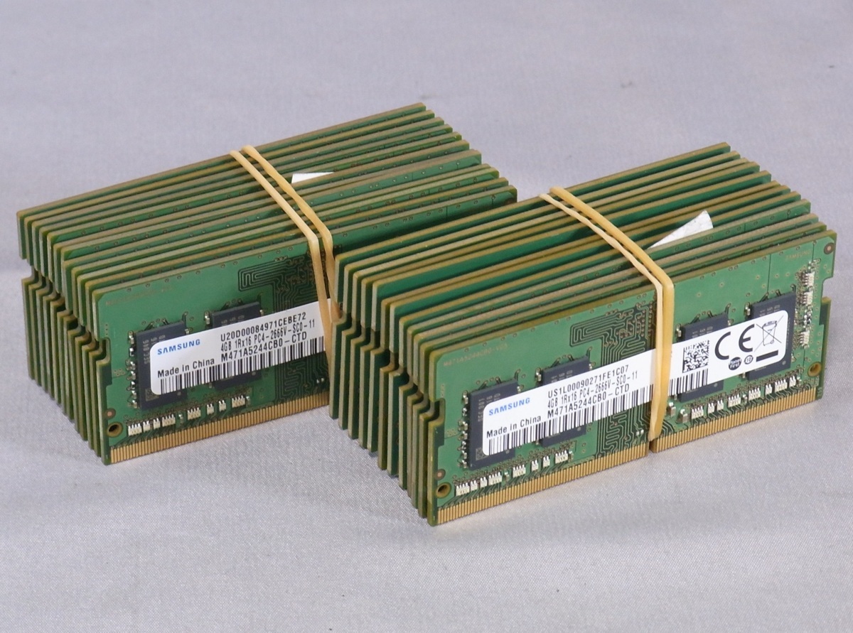 DDR4 8GB×4 2666MHz ジャンク B29594 O-04282 PC4-2666V DDR4メモリー 4GB 24枚セット ノート用