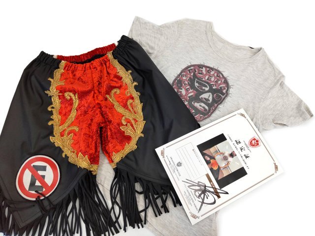 ドラゴンゲート☆Eita選手愛用☆『Tシャツ(グレー)＆コスチューム 