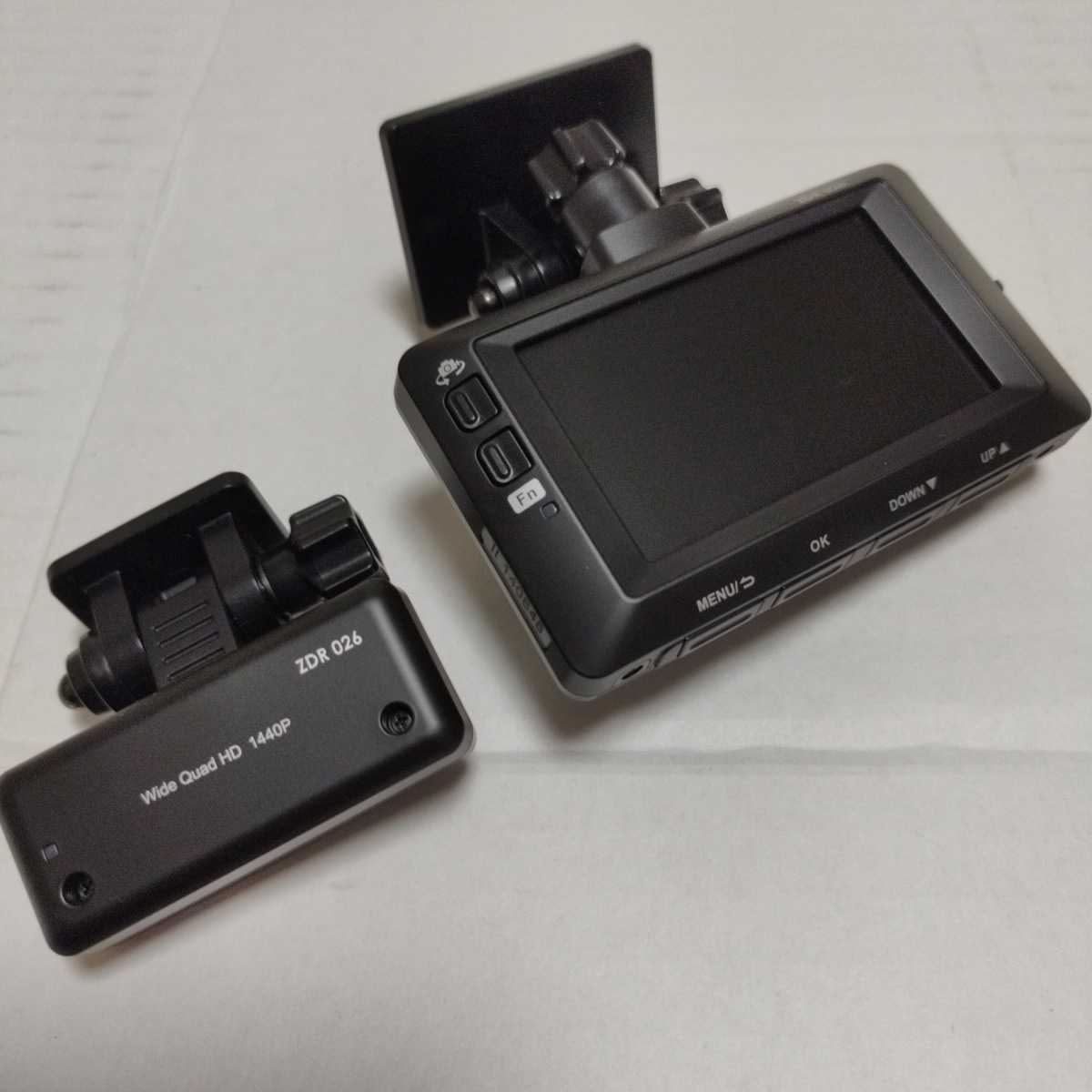 コムテック 前後2カメラ ドライブレコーダー HD1440P ZDR026 美品