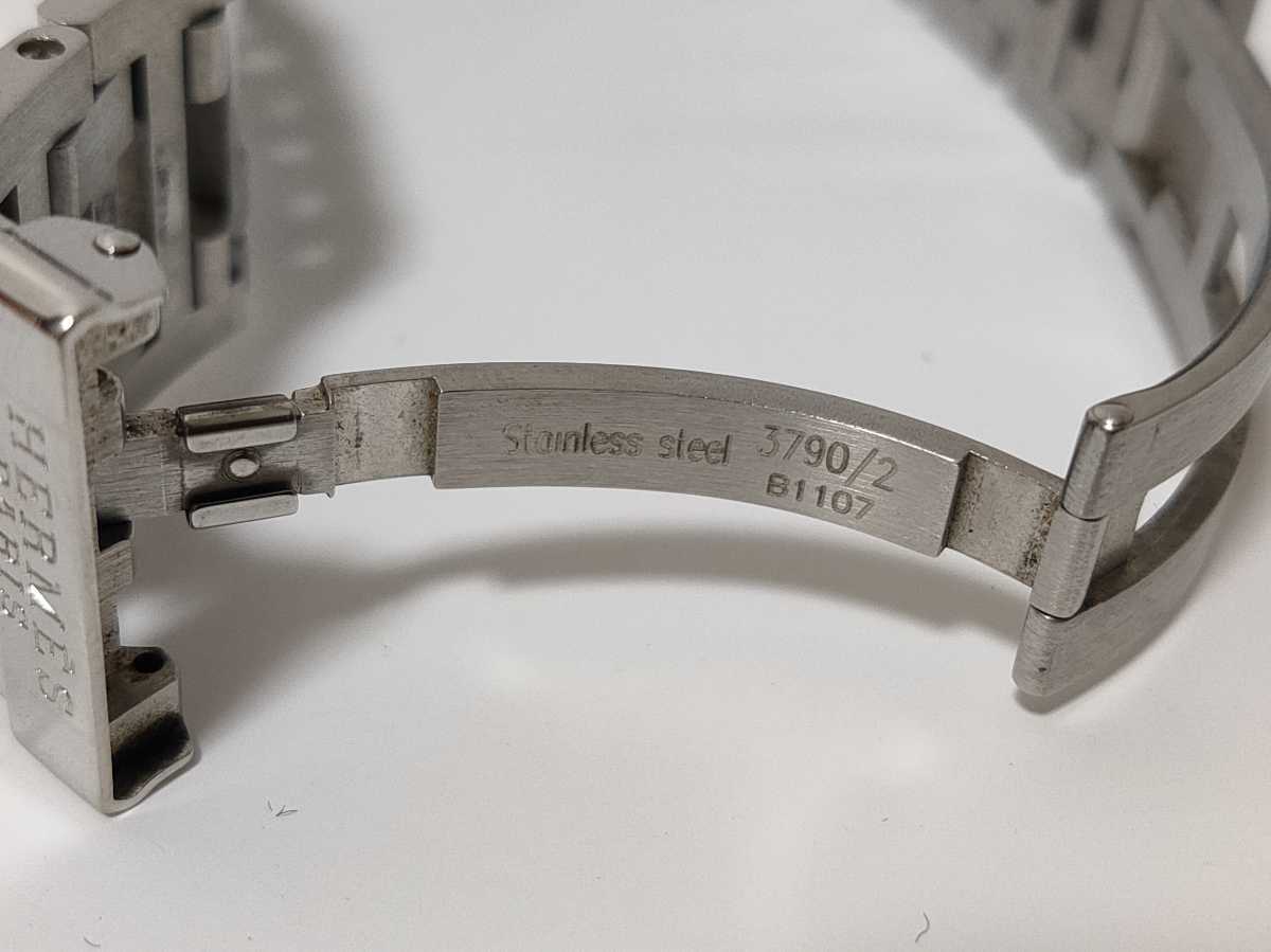 美品 HERMES エルメス RA1.810 ラリー スモセコ Hロゴブレス コマ2/箱付 QZ メンズ腕時計 動作未確認 RA1.810 クォーツ エルメス ホワイト アラビア文字盤 スモセコ