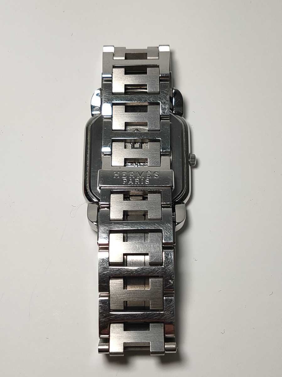 美品 HERMES エルメス RA1.810 ラリー スモセコ Hロゴブレス コマ2/箱付 QZ メンズ腕時計 動作未確認 RA1.810 クォーツ エルメス ホワイト アラビア文字盤 スモセコ