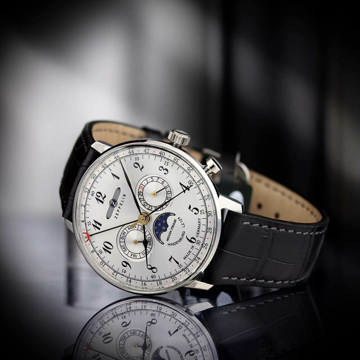 1円 正規品ドイツ製 Zeppelinツェッペリンアンティークレザームーンフェイズhindenburg腕時計黒銀36mmメンズレディースとけい クロノグラフ カレンダー 売買されたオークション情報 Yahooの商品情報をアーカイブ公開 オークファン Aucfan Com
