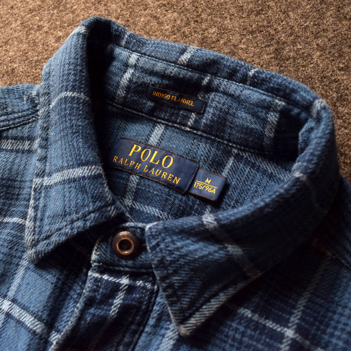メンズM L 美品！ラルフローレン インド製 インディゴブルーPolo Ralph 