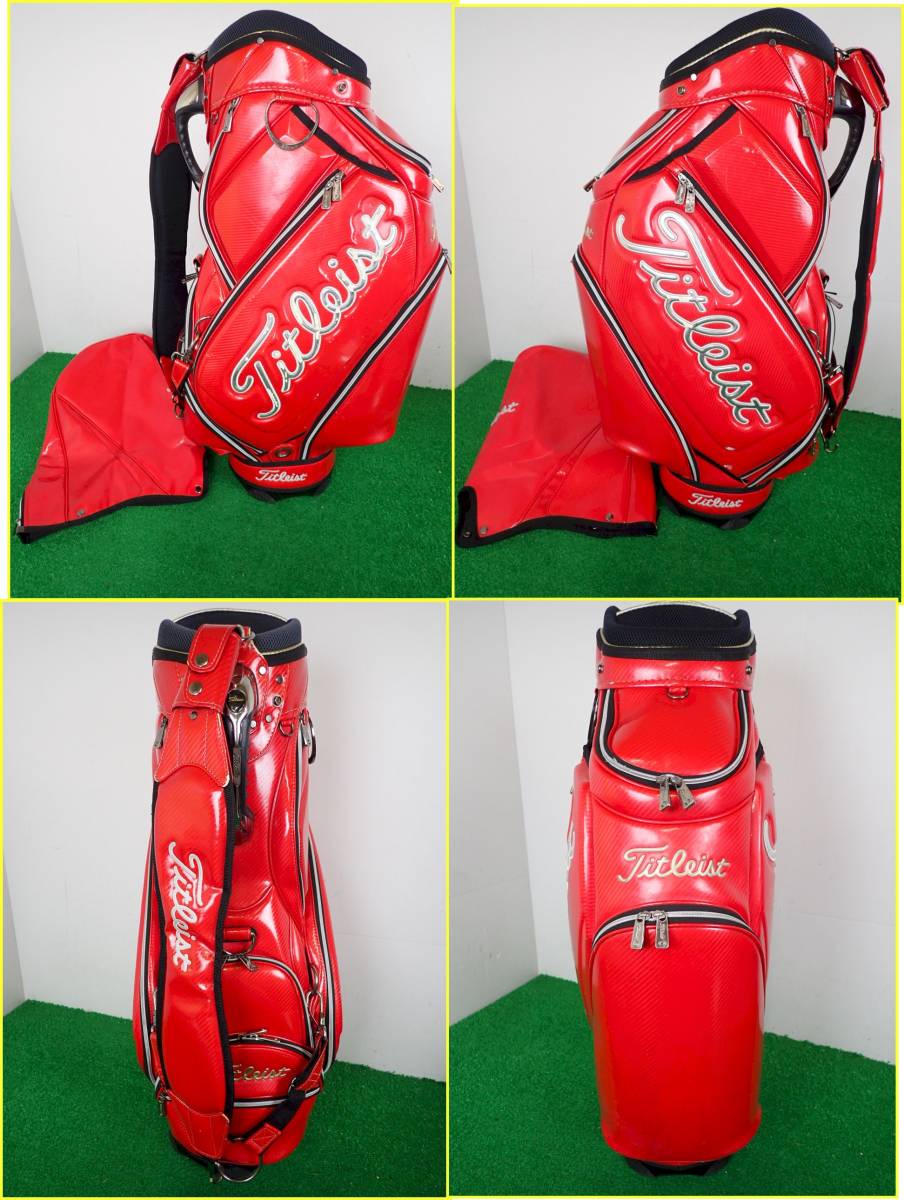 セール，人気セール Bあ265 Titleist タイトリスト キャディバッグ 赤.黒.シルバー エナメル(タイトリスト)｜売買されたオークション情報、yahooの商品情報をアーカイブ公開 - オークファン キャディバッグ