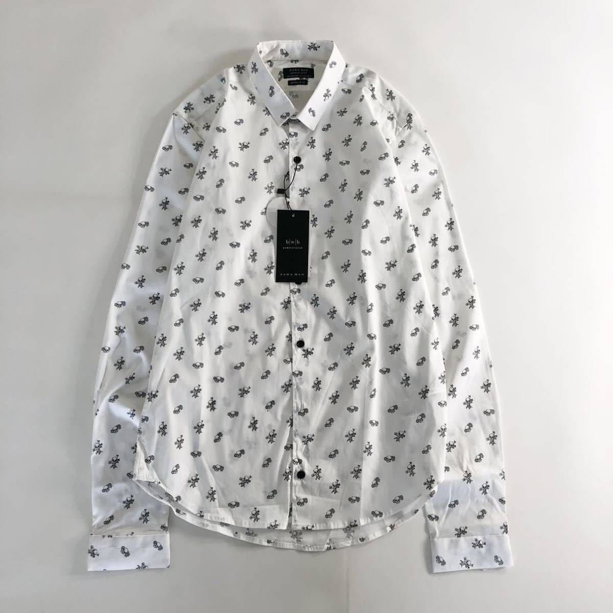 De18 保管品 Zara Man ザラ マン 長袖シャツ ボタンフロント 骸骨 スカル ガイコツ ドクロ 総柄 ホワイト Mサイズ メンズ 紳士服 男性用 売買されたオークション情報 Yahooの商品情報をアーカイブ公開 オークファン Aucfan Com