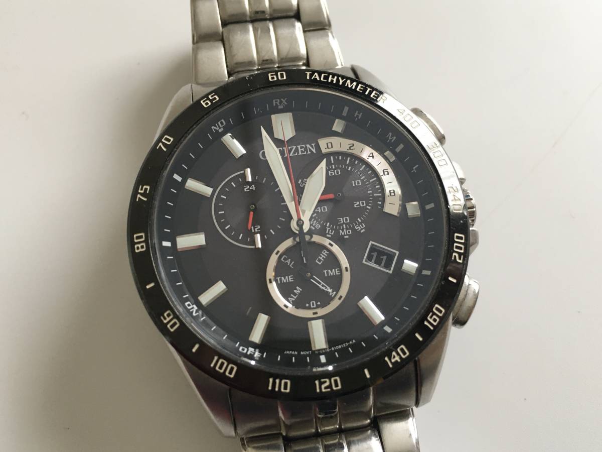 美品 シチズン CITIZEN Eco-Drive クロノグラフ がろ WR10BAR