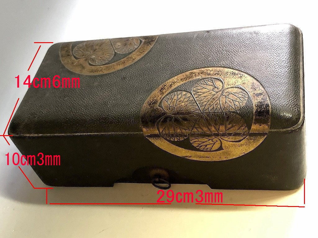 時代物 横14㎝6㎜ 縦約29㎝3㎜ （検索 （三つ葉葵紋文箱）徳川家家紋