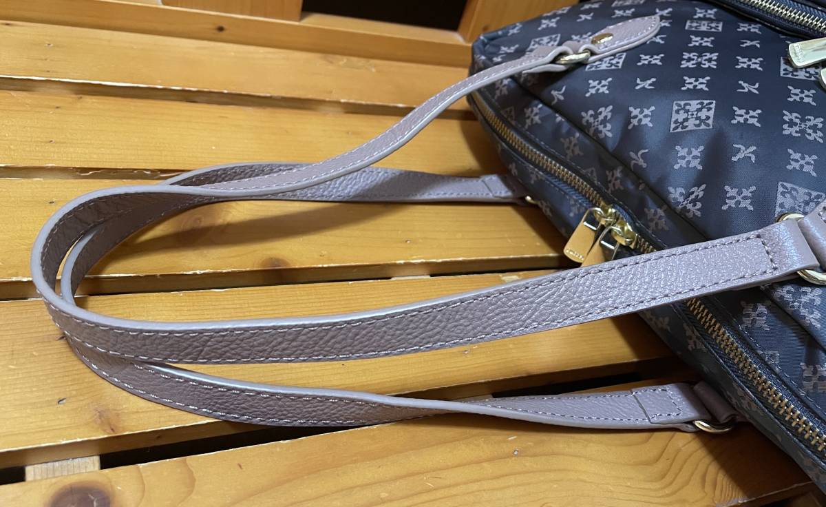 新品同様 ラシット☆ボストンショルダーバッグ☆ グレーピンク