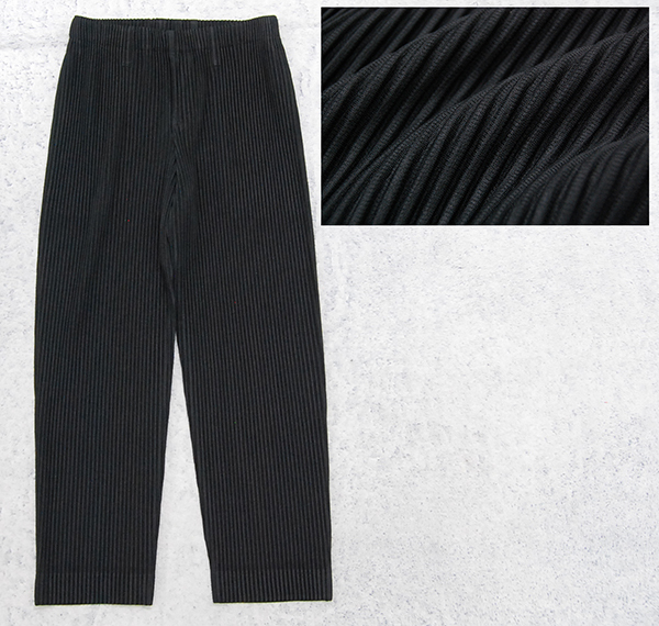 驚きの破格値，大人気 オムプリッセ イッセイミヤケ HOMME PLISSE ISSEY MIYAKE BASICS/ベーシック ストレート プリーツイージーパンツ 黒/1 HP55JF150(ボトムス)｜売買されたオークション情報、yahooの商品情報をアーカイブ公 男性用