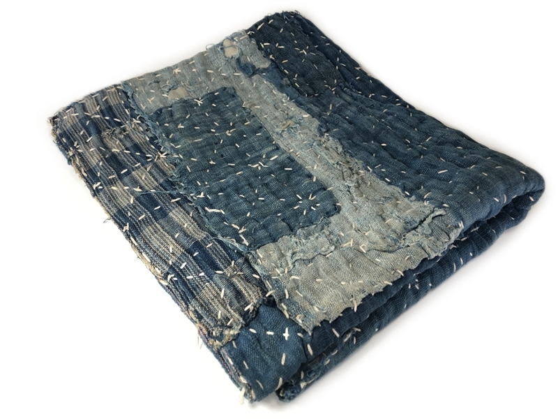 SALE，2025 084 初荷 古布 木綿 藍染 刺子 中厚 厚手 味あり 襤褸 らんる 敷物 49cm&times;43cm 201g 襤褸 ボロ インディゴ リメイク素材 ハンドメイド(リメイク素材)｜売買されたオークション情報、yahooの商品 リメイク素材